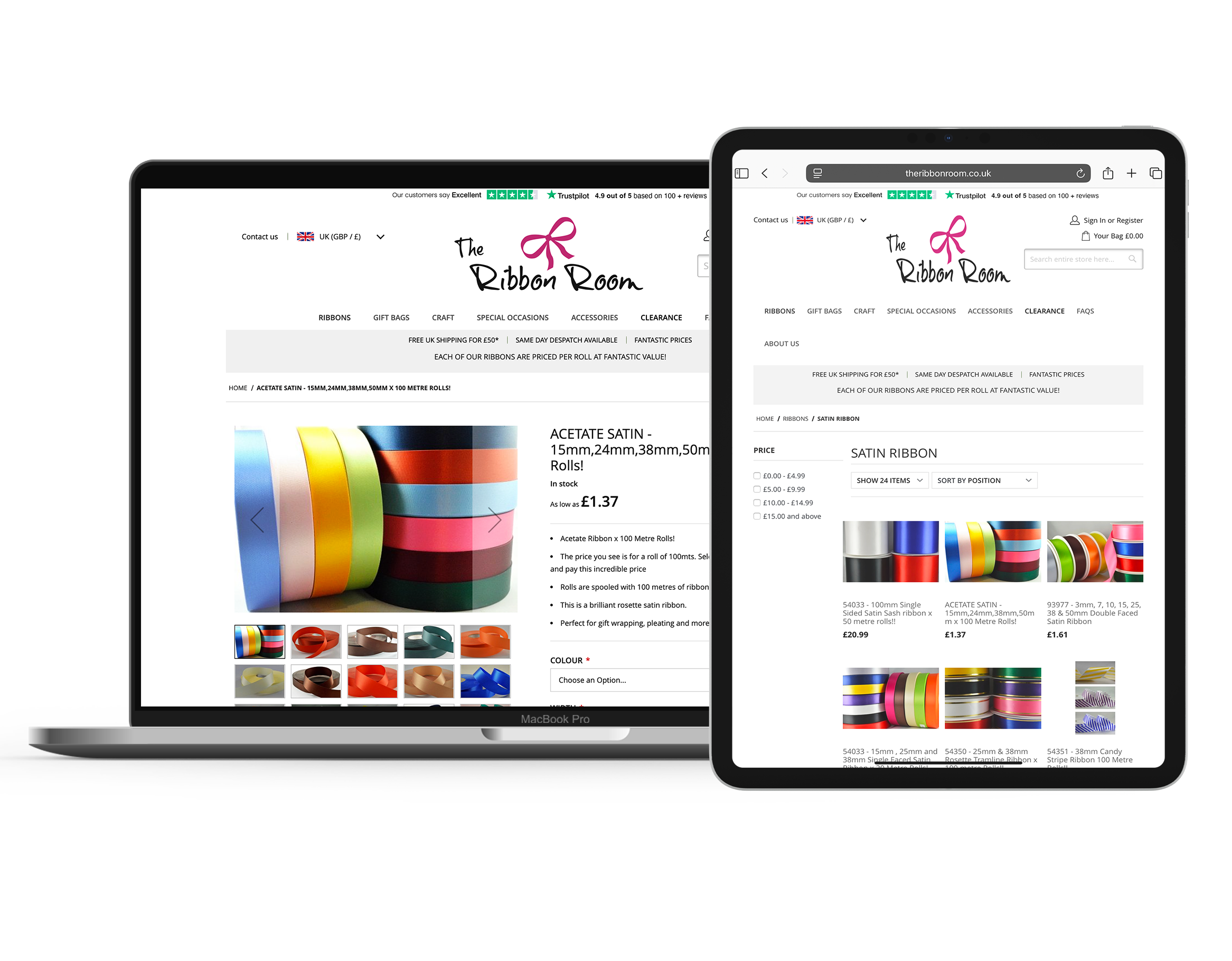 the-ribbon-room-imac-ipad The Ribbon Room Magento SEO Development - Yorkshire